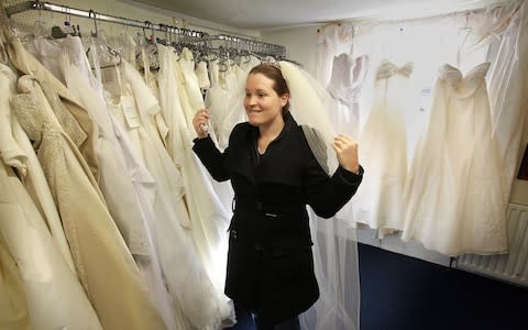 Bride shopping for a wedding dress - Credit: Peter Macdiarmid