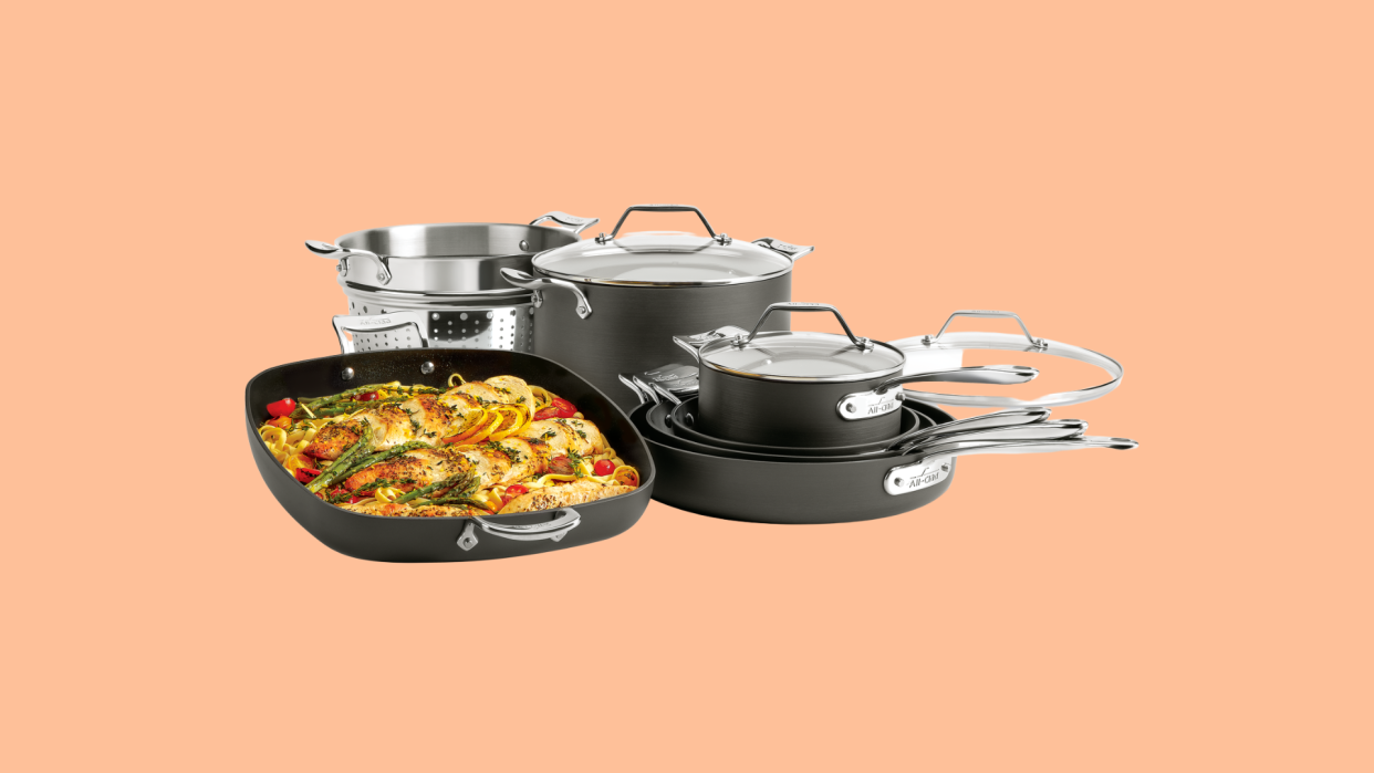 This 10-piece cookware set is on sale for half off right now.