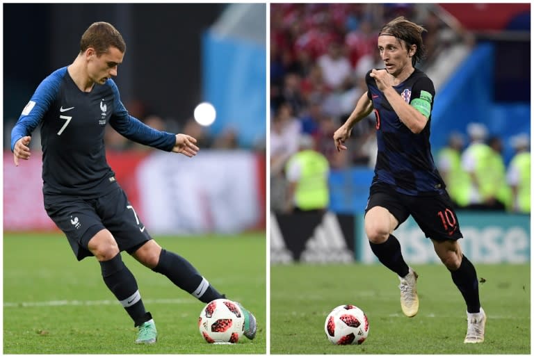 Creative forces: Croatia's Luka Modric (right) and Antoine Griezmann of France could hold the key to the World Cup final