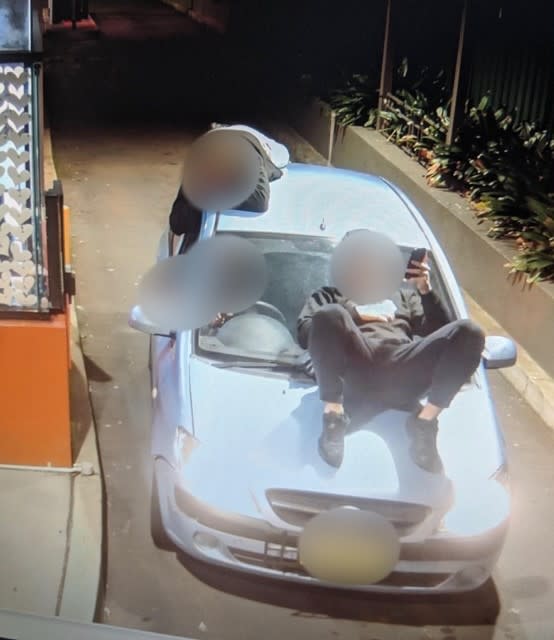 A P-plate driver has been hit with a. $1070 and incurred eight demerit points, for their stunt at a McDonalds drive-thru in Castle Hill. Source: Facebook/Traffic and Highway Patrol Command - NSW Police Force