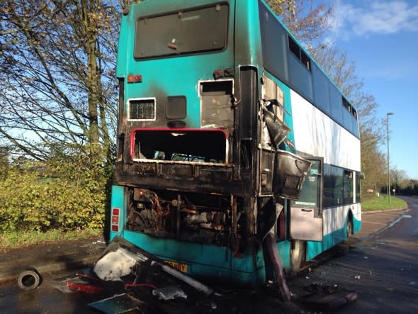 Bus bursts into flames in Surrey: 3 passengers evacuated