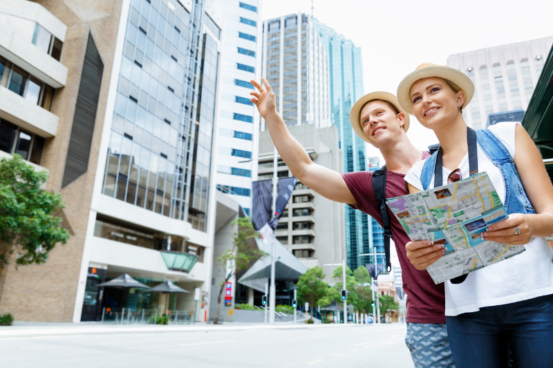 Tourists Hailing Cab