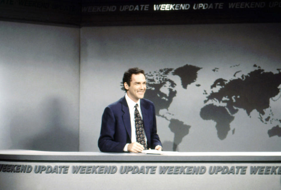 Norm Macdonald during the Weekend Update segment on Saturday Night Live on Dec. 14, 1996.<span class="copyright">NBC—Everett Collection</span>