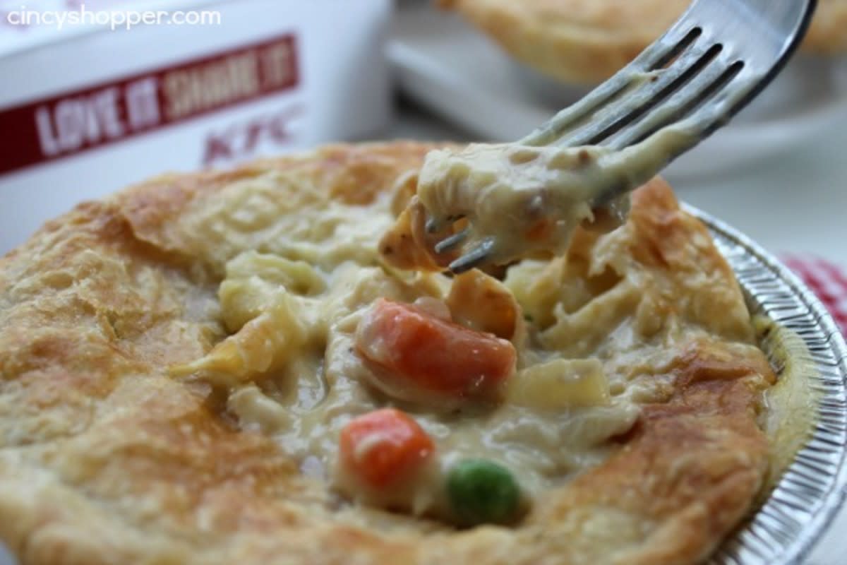 <p>Cincy Shopper</p><p>If you are a fan of pot pies you are going to love this CopyCat KFC Pot Pie Recipe. </p><p><strong>Get the recipe: </strong><a href="https://cincyshopper.com/copycat-kfc-chicken-pot-pie-recipe/" rel="nofollow noopener" target="_blank" data-ylk="slk:Copycat KFC Chicken Pot Pie;elm:context_link;itc:0;sec:content-canvas" class="link rapid-noclick-resp"><strong>Copycat KFC Chicken Pot Pie</strong></a></p>