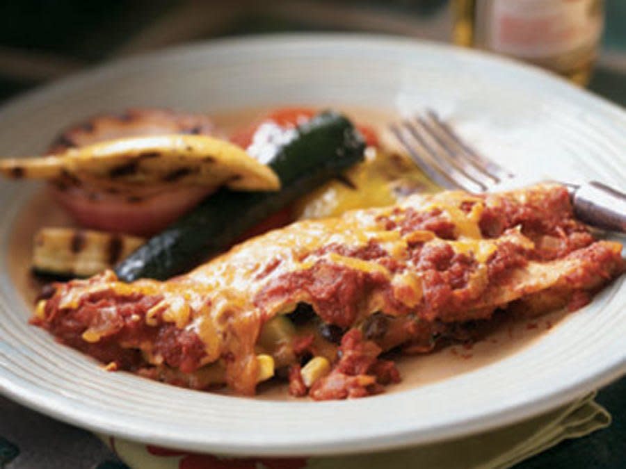 Black Bean, Corn, and Zucchini Enchiladas