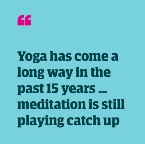 Quote: 'Yoga has come a long way in the past 15 years … meditation is still playing catch up'