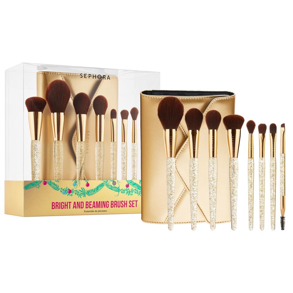 <p><strong>SEPHORA COLLECTION</strong></p><p>sephora.com</p><p><strong>$49.00</strong></p><p><a href="https://go.redirectingat.com?id=74968X1596630&url=https%3A%2F%2Fwww.sephora.com%2Fproduct%2Fsephora-collection-bright-beaming-8-piece-brush-set-P461498&sref=https%3A%2F%2Fwww.seventeen.com%2Fbeauty%2Fg34533967%2Fsephora-holiday-sale-2020%2F" rel="nofollow noopener" target="_blank" data-ylk="slk:Shop Now;elm:context_link;itc:0;sec:content-canvas" class="link ">Shop Now</a></p><p>I'm absolutely okay with my makeup brush being prettier t</p>