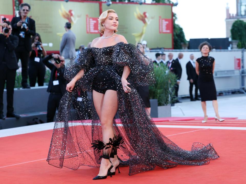 Florence Pugh wore Valentino on the red carpet (Getty Images)