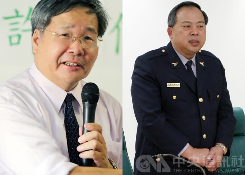 前台聯立委許忠信（左）、前台南市警察局長陳子敬（右）。（中央社）