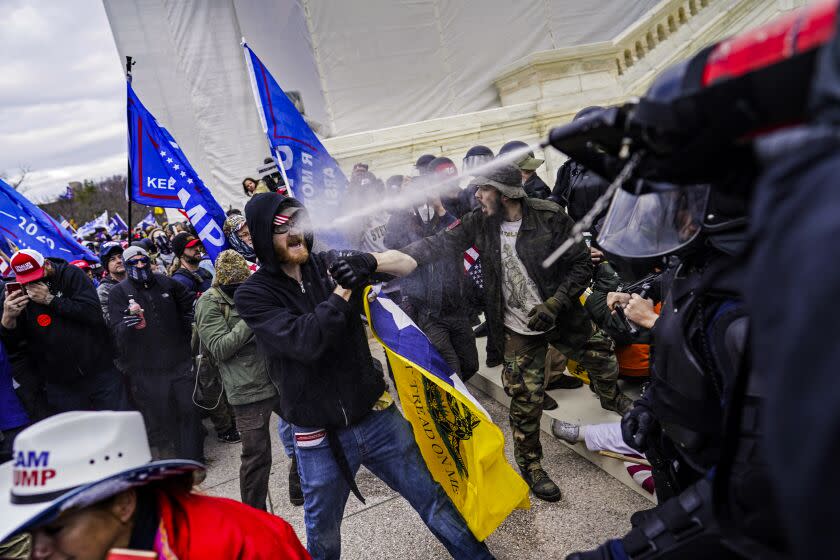 Pro-Trump protesters outside the U.S. Capitol.