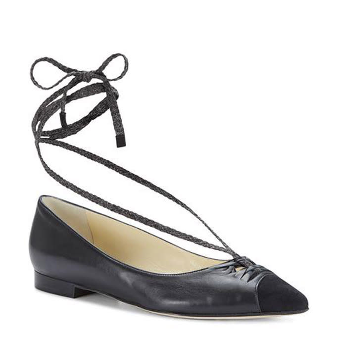 Sarah Flint ankle-tie flats. (Photo: Courtesy of Barneys New York)