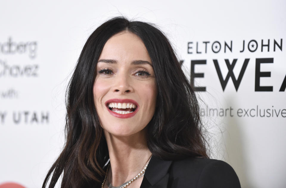 A close up image of actor Abigail Spencer on a red carpet.