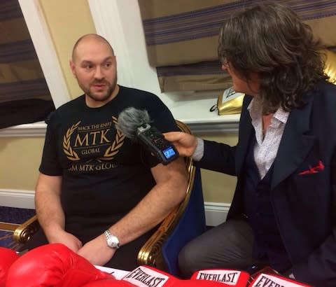 Tyson Fury sat down with Gareth A Davies for his first interview after accepting a backdated drugs ban - Credit: Gareth A Davies