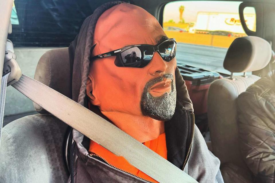 <p>CHP Santa Fe Springs/Instagram</p> mannequin in carpool lane