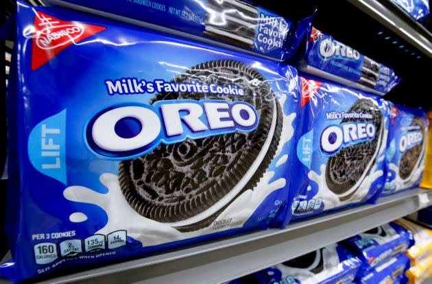 Packages of Oreo cookies line a shelf in a market in Pittsburgh on Aug. 8, 2018. (Photo: Gene J. Puskar via Associated Press)