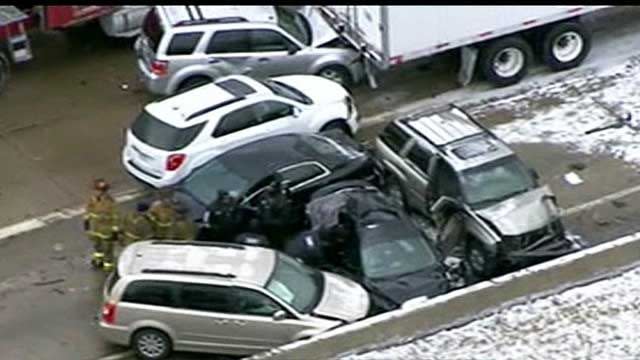 Chain reaction crash on interstate