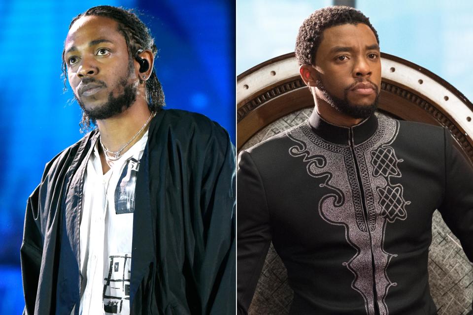 Kendrick Lamar, left, and Chadwick Boseman (Photos: Entertainment Weekly)