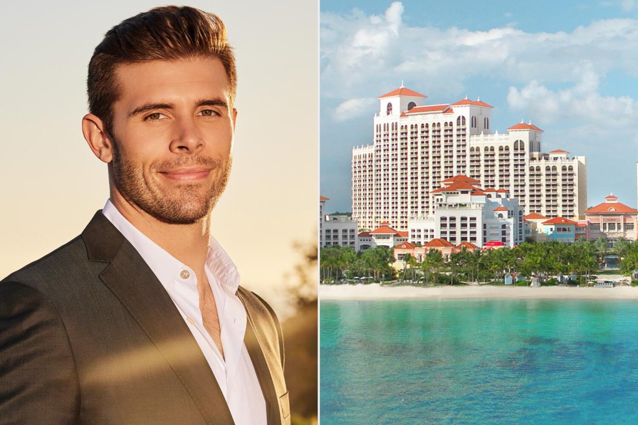 THE BACHELOR - ABC’s “The Bachelor” stars Zach Shallcross. (ABC/Nino Muñoz); The Bachelor Baha Mar. Credit: Baha Mar