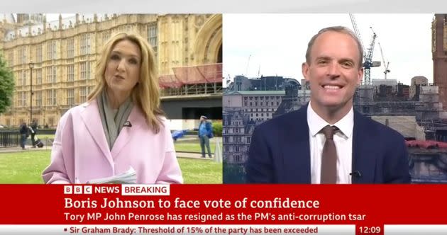 Victoria Derbyshire was quick to shut down Raab's accusation (Photo: BBC)