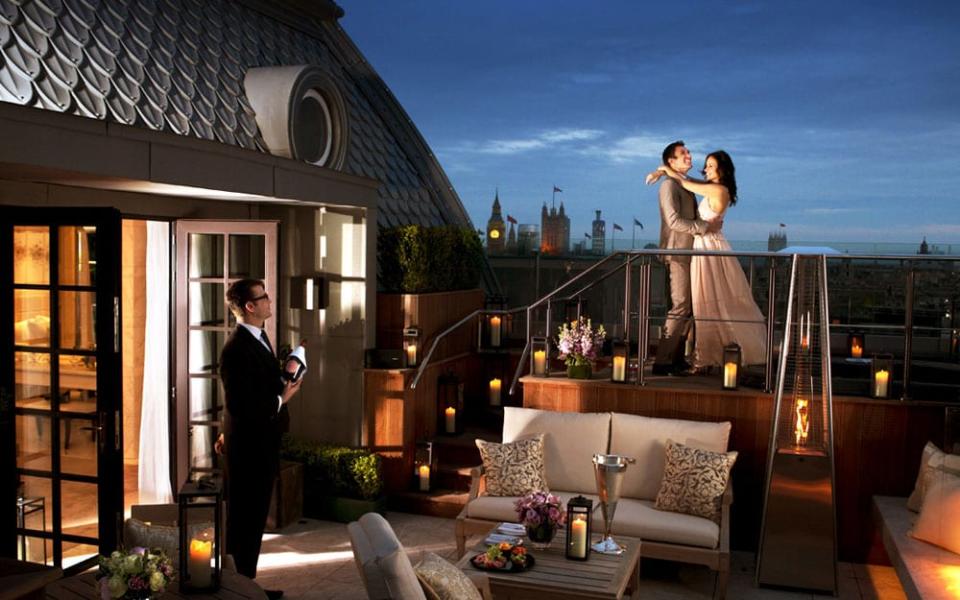 The rooftop penthouse at Corinthia Hotel London is worth nabbing if only for the photo ops