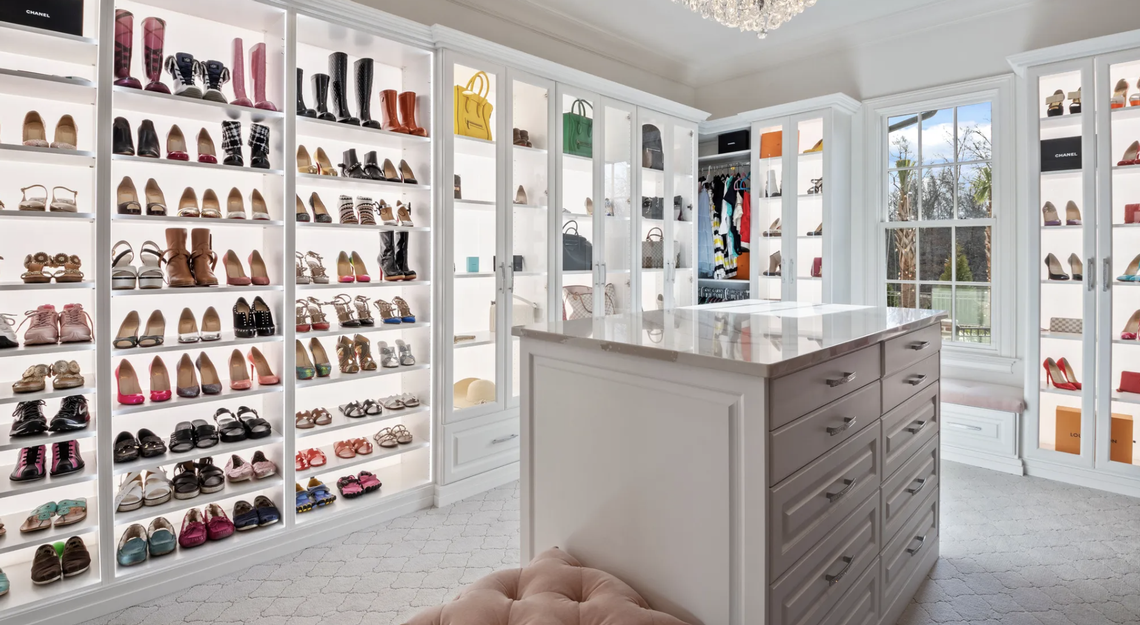 This Greenville, SC, house has a master closet that includes a shoe room.
