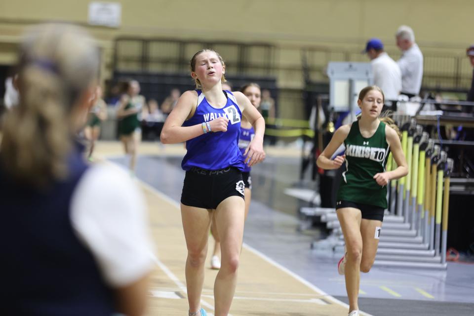 Wallkill's Caitlyn Murphy wins the girls 3,000-meter run in 10:04.83 at the Section 9 Class A track and field championships at West Point, NY on February 10, 2024. ALLYSE PULLIAM/For the Times Herald-Record