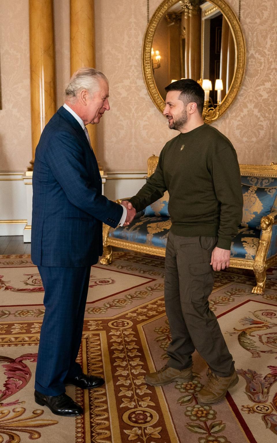 King Charles welcomed Mr Zelensky to Buckingham Palace on Wednesday afternoon - Aaron Chown/PA