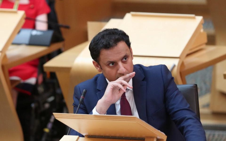 260917525 / 780c158c-95b0-3a50-9f1b-57163621f3e4 Image headline: Nicola Sturgeon Takes First Minister's Questions Original description: EDINBURGH, UNITED KINGDOM - JUNE 10: Scottish Labour Leader Anas Sarwar attends the First Minister's Questions at the Scottish Parliament on June 10, 2021 in Edinburgh, Scotland. (Photo by Russell Cheyne-WPA Pool/Getty Images) Image title: 1233369772 Credit: WPA Pool Source: Getty Images Europe Filename: TELEMMGLPICT000260917525.jpeg - Russell Cheyne/WPA Pool/Getty Images