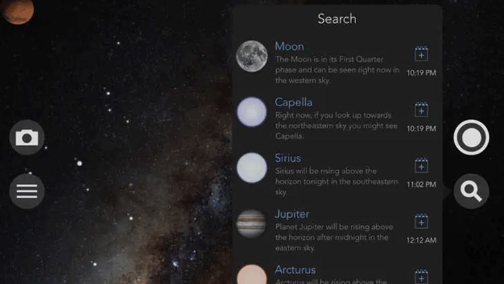 Skyview stargazing app