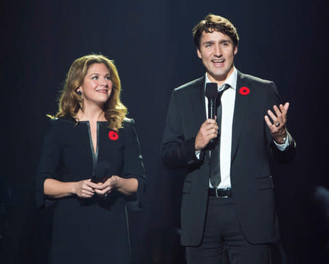 Justin Trudeau and his wife Sophie - Credit: Ryan Remiorz/The Canadian Press via AP