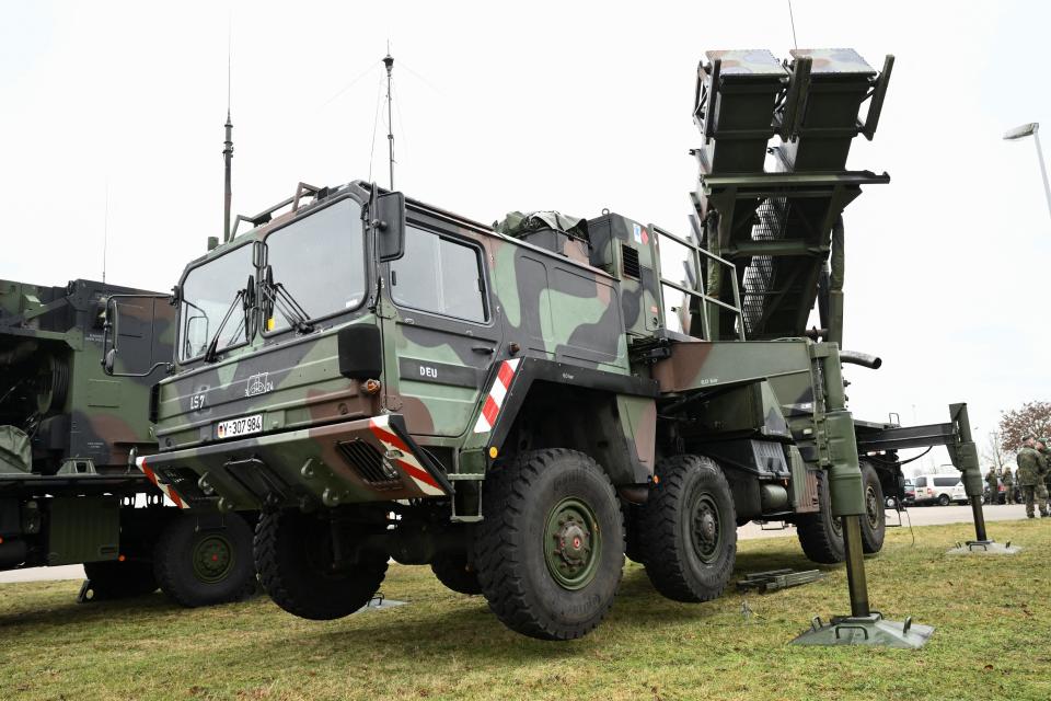 A general view of a mobile defence surface-to-air missile system, Patriot, before it is transported to Poland from Gnoien, Germany January 23, 2023.