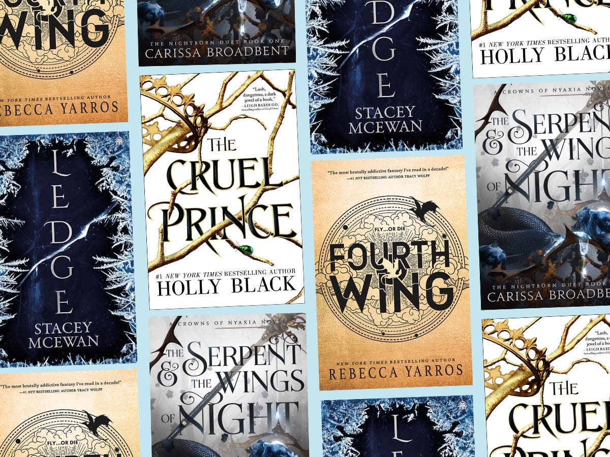 A collage of fantasy books.