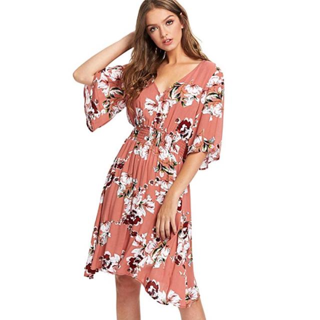 Milumia Women's Boho Button-Up Split Floral Print Flowy Dress is on sale at  Amazon