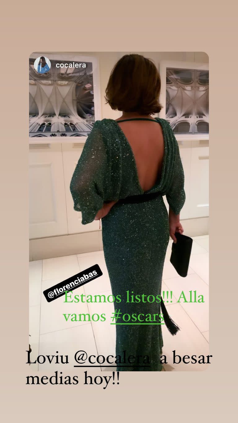 Florencia Bas, la esposa de Ricardo Darín, deslumbró en la alfombra roja con su vestido verde con espalda abierta en V
