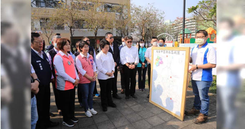 台中部分區域明起停水47小時，盧市長視察供水站整備。（圖／台中市政府提供）