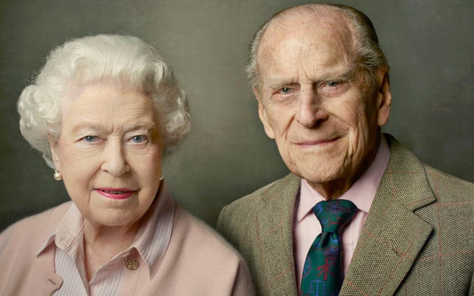 Official photograph released by Buckingham Palace to mark the 90th birthday of HM Queen Elizabeth II, pictured with her husband, HRH The Duke of Edinburgh - Annie Leibovitz 