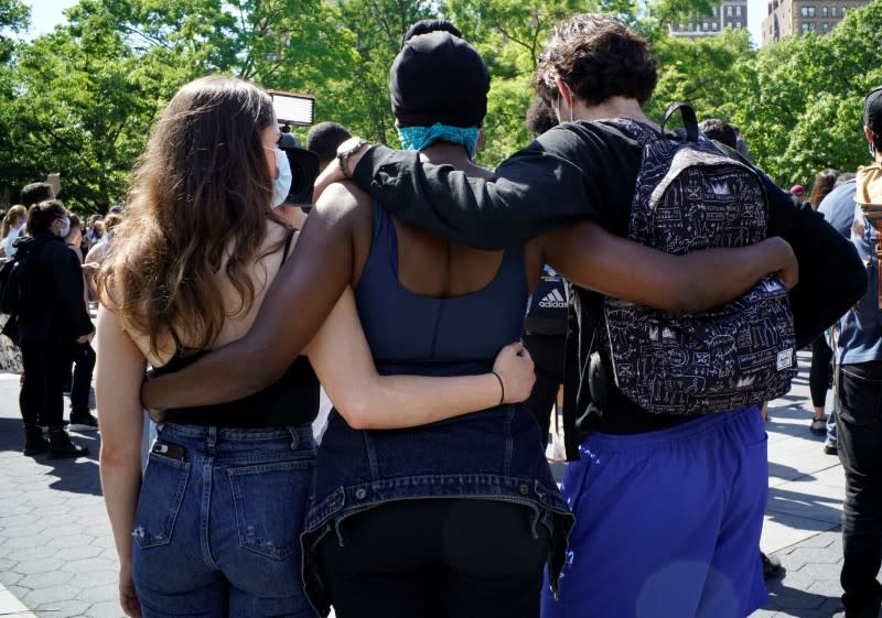 Protest against the death in Minneapolis police custody of George Floyd, in New York