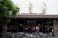 An exterior view of the downtown court house where a judge is hearing the case of the health of the controlling shareholder of Viacom and CBS, Sumner Redstone in Los Angeles, California, May 6, 2016. REUTERS/Kevork Djansezian