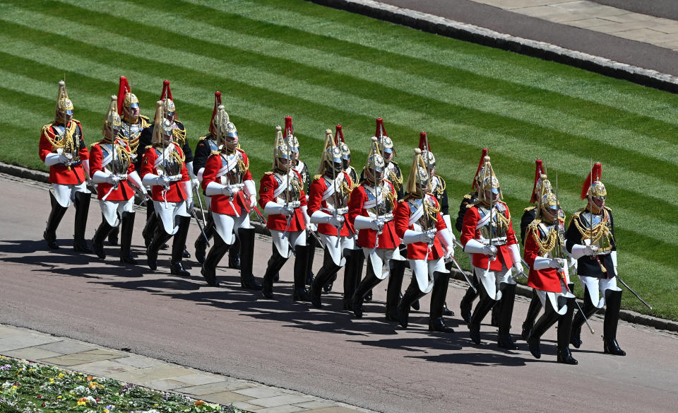 The Household Cavalry outside St George's Chapel