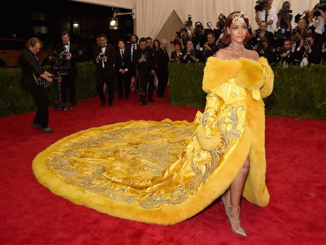<p>Getty Images</p> Rihanna at the 2015 Met Gala.