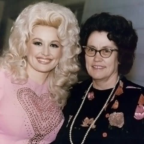 <p>Dolly Parton Instagram</p> Dolly Parton and her mom, Avie Parton.