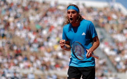 Tsitsipas announced himself to a wider audience by stunning Roger Federer at January's Australian Open - Credit: REUTERS