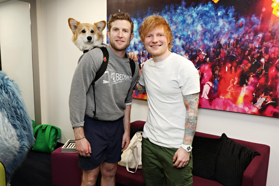 Ed Sheeran poses with Audemars Piguet Ceramic Royal Oak Perpetual Calendar watch. 