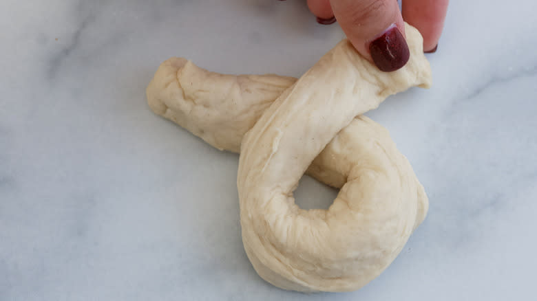 dough twisted over itself