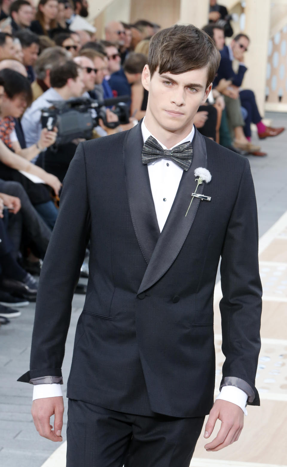 A model wears a creation by British fashion designer Kim Jones for Louis Vuitton's Spring-Summer 2014 men's collection presented Thursday, June 27, 2013 in Paris. (AP Photo/Jacques Brinon)