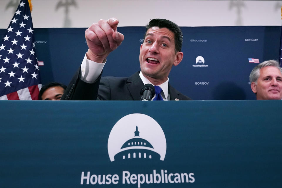 House Speaker Paul Ryan (R-Wis.) has perfected the art of&nbsp;managing not to notice what Trump has said or done. (Photo: Chip Somodevilla via Getty Images)