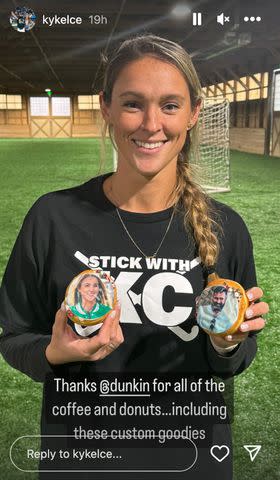 <p>Kylie Kelce/Instagram</p> Kylie Kelce Puts on Field Hockey Clinic for Kansas City Kids