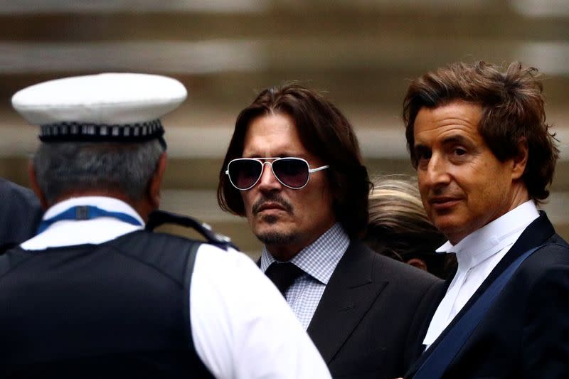 Actors Johnny Depp and Amber Heard at the High Court in London