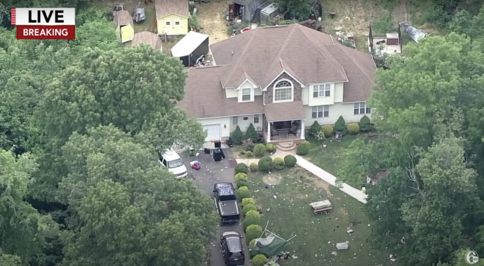 A house in Fairfield New Jersey is seen after a mass shooting.