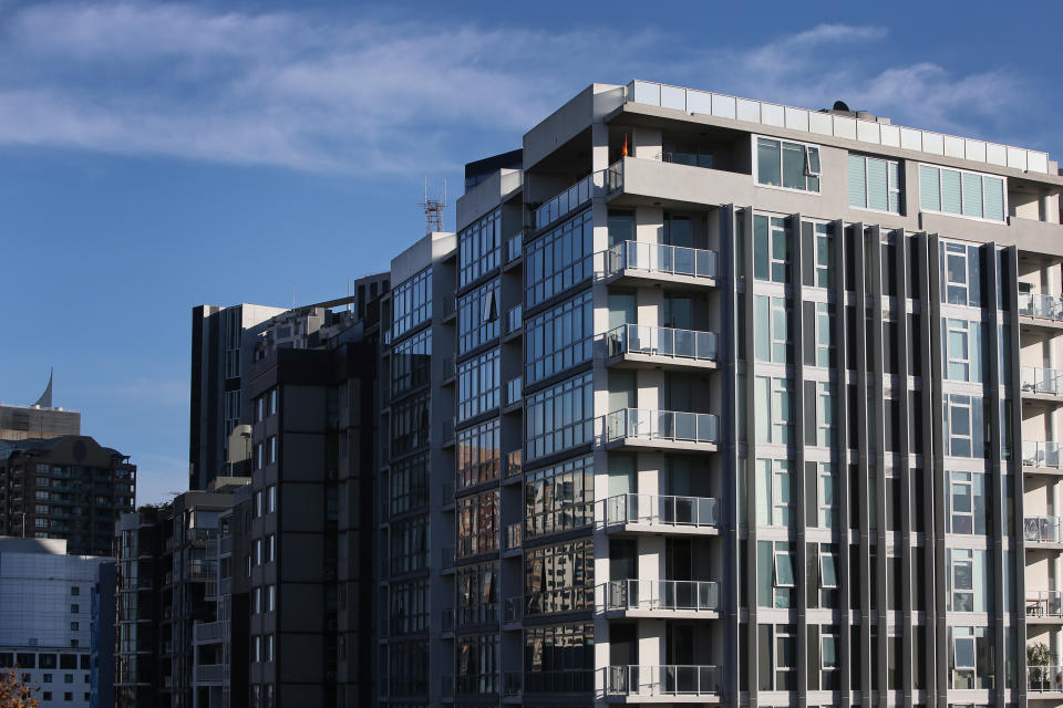 City apartment blocks. 